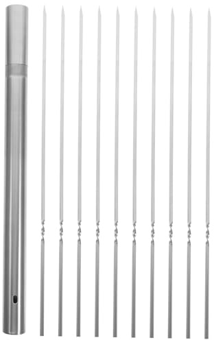 DECOMELODY Brochetas Metálicas Para Asar Unidades Herramientas De Barbacoa Reutilizables Brochetas De Carne y Verduras