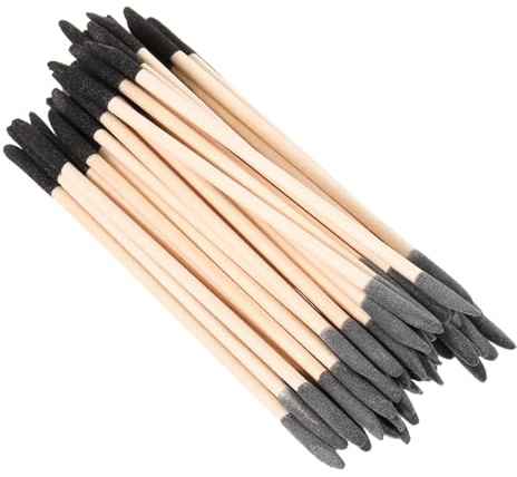 PACKOVE 50 piezas Palos de Lijado de Madera Doble Cabeza para Manicura y Pedicura Herramientas de Detalle para Modelos Plásticos Madera y de Uñas Resistentes y Portátiles