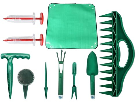 Kit d'Outils de Jardinage - Semoir Manuel pour Jardin - Tapis de Rempotage pour | pour Plantation Légumes Tomates Poivrons Fleurs et Culture en Intérieur ou Extérieur