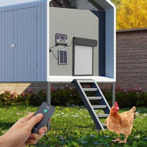 Puerta de pollo automática solar eléctrica con pantalla LCD, temporizador de luz, protección contra pellizcos IP67, resistente al agua, puerta para gallinero