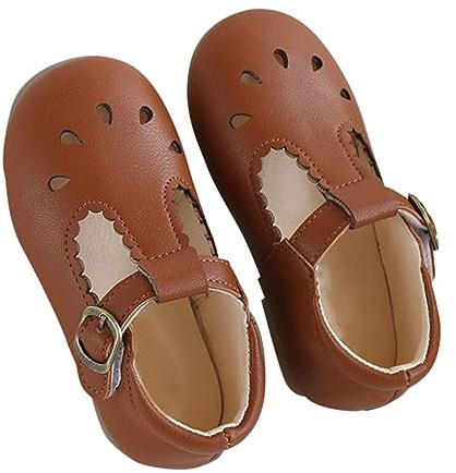 Sandales pour bébé fille 20/21 – Chaussures d'apprentissage de la marche d'été pour l'extérieur – Sandales à enfiler – Sandales d'extérieur minimalistes respirantes – Sandales de plage rétro moulante