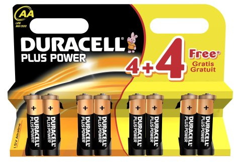 Duracell DUR018105 Plus Power AA Batteries (Pack of 8)