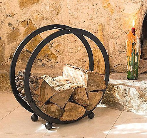 DanDiBo Etagère Bois de cheminée Porte Bois de Chauffage Ret D-55cm Corbeille Bois Porte Bois de cheminée Etagère en Bois