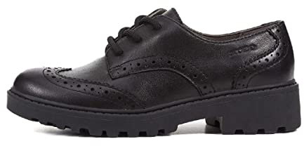 Geox Girl's J Casey N Brogues, Black, 4 UK Child