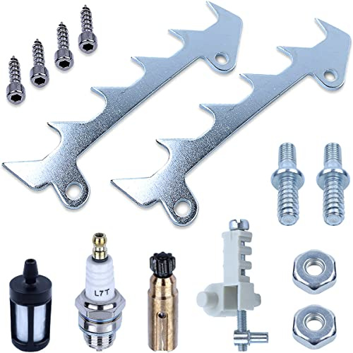 Adefol Butée à Griffes Kit de Pièces pour Stihl MS180 MS170 018 017 Tronçonneuse, Griffe de Chaine + Goujons et Écrous + Filtre et Pompe à Huile + Tendeur de Chaîne + Bougie 10 in 1