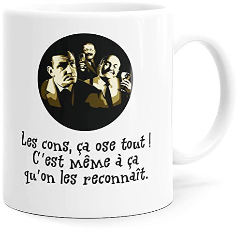Mug Humour Audiard. Tontons flingueurs Con Tasse Message drôle Cinéma Citation Culte Film. Idée Cadeau Original pour Ami Couple Amoureux Collègue Frère Père Mère Anniversaire Noël Fête.