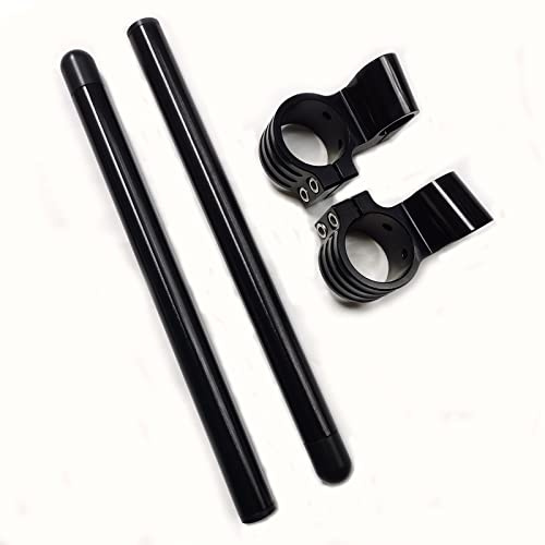 43mm Clip on Handlebars 1 Riser fit 43mm Fork Tube 7/8 Motorcycle bars, 43 mm Clip ons Handlebar CNC Black
