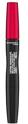 Rimmel London Rossetto Liquido Provocalips, Formula Lunga Tenuta 2 Step, per labbra dal colore pieno e dal finish vinilico, Tonalità 500 Kiss The Town Red, 6 ml