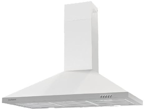 Corberó - Campana Decorativa Pirámide | KURAMATHI960W | 621,71 m3/h | 165W | 3 Velocidades | 2 X Filtro de Aluminio | Filtro Carbon | Eficiencia Energética A, Blanco, 90 cm