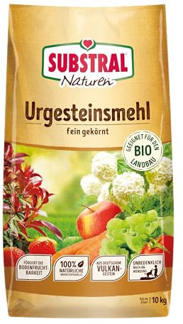 Substral Naturen Urgesteinsmehl für fruchtbare Böden, 10kg, Spurenelemente & Verbesserung der Bodenstruktur, Für alle Pflanzen & Gartenbereiche