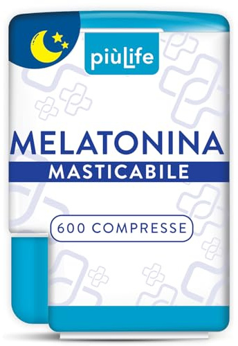 Melatonina Per Dormire Meglio – 1 mg per compressa – Caramelle melatonina forte e pura, senza zucchero – Allevia Jet Lag, Pastiglie per dormire come un Sonnifero Naturale Sonno zZZ – PiùLife