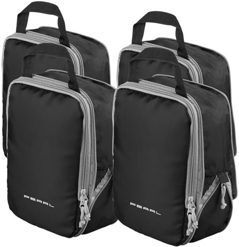 PEARL Reise-Packwürfel: 4er-Set Kompressions-Packtaschen für Handgepäck, Größe M, 30x20x11 cm (Kompressionspacksäcke, Packsack, Umhängetasche)