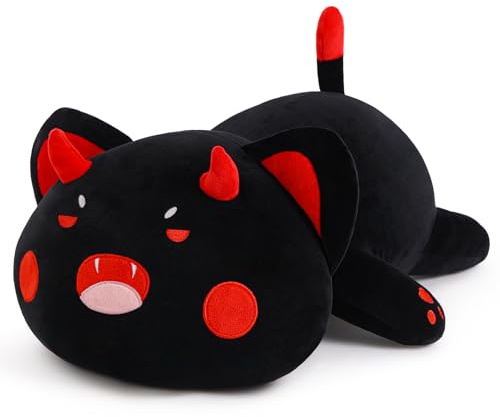 SNOWOLF Oreiller câlin en Peluche en Forme de Chat Mignon Jouet en Peluche Super Doux avec Motif de Dessin animé pour Filles et garçons Cadeau d'anniversaire (50cm)