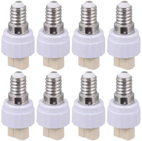 Gadpiparty Adaptateur Douille Lampe E14 À G9 Lot De 8 Convertisseurs Porte-Lampe Compact Léger Accessoire Pour Lampes À Vis Plafonniers Et Lampes De Table