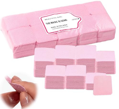 keyxer 1000 pièces (rose) cellettes pour ongles en gel, rouleau cellette pour ongles, tampons en coton, tampons dissolvants pour vernis à ongles cellettes non pelucheux lingettes pour ongles
