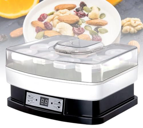 Liten automatisk yoghurtmaskin, hushållshemssal Mini hemgjord underkopp Natto-maskin Risvinsjäsningsmaskin, timingfunktion, automatisk avstängning, digital display