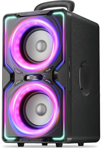 Hotlemon Large Bluetooth Speaker: 240W Peak Powerful Loud Sound with Deep Bass, 15H Playtime, Fast Charge, TWS, Portable Wireless Speakers for Outdoor, Party, Beach, Backyard, Home, Outside (Black)