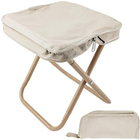 Occupaternm Taburete plegable, silla de camping plegable, portátil, asiento de pesca, pequeño taburete plegable para actividades al aire libre para viajes, senderismo, jardín, pesca, barbacoa, playa