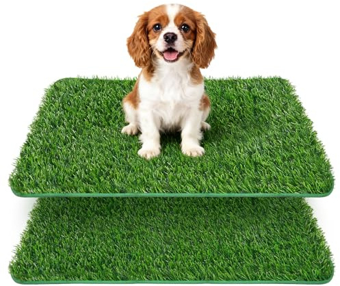 YICH Lot de 2 toilettes pour chien pour la maison - 58,5 x 46 cm - Gazon artificiel - Toilettes pour chien - Maison de toilette pour chien - Toilettes de rechange - Pour appartement, balcon, litière