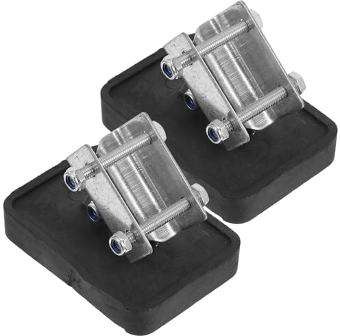 SOIMISS 2pcs Aluminum Alloy Ladder Feet Protectors with Thickened Black Rubber Covers and Screws, Extension Ladder Stabilizer Accessories for Outdoor Leveling and Safety