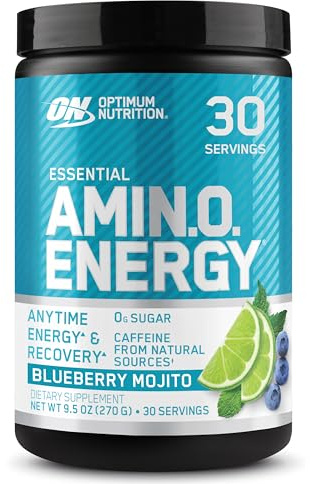 Optimum Nutrition Amino Energy - Pre Workout with Green Tea, BCAA, Amino Acids, Keto Friendly, Green Coffee Extract, Energy Powder - Blueberry Mojito, 30 Servings (Packaging May Vary)