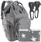 all Kids United® Wickeltasche Baby Wickelrucksack Komplett Set mit Multifunktions-Babytaschen und Kinderwagengurte und mobiler Wickelauflage