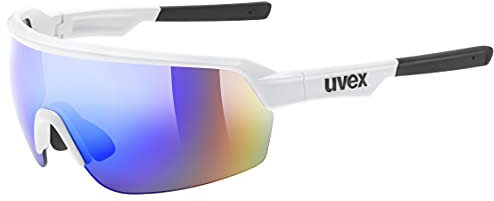 uvex sportstyle 227 - Sportbrille für Damen und Herren - 100% UVA-, B, C Schutz - verspiegelt - white matt/blue - one size