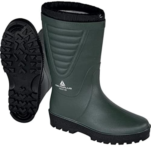 Delta Plus Frost OB SRA Working Wellington Boots - Slip Resistant - Color: Green-Black - Size: 9