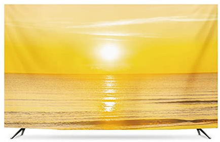 78 TV Cover, TV Dust Cover Imitation Satin Fabric TV Protection Cover For Flat Curved TV, Smart TVs(Color:E)