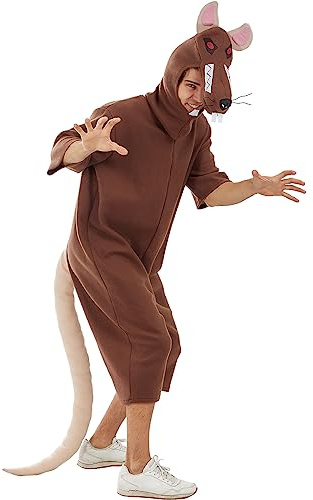 Funidelia | Disfraz de Rata para Hombre y Mujer Animales - Disfraz para Adultos y Divertidos Accesorios para Fiestas, Carnaval y Halloween - Talla L - XL - Gris/Plateado
