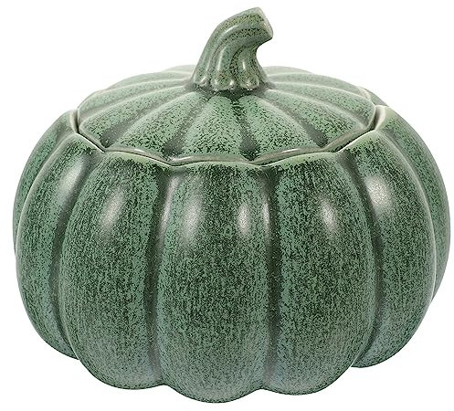 Luxshiny Glass Containers Copa Calabaza Plato Calabaza Cerámica Contenedor Galletas Dulces Sopera Olla para Sopa Vasitos Crema con Tapa Tarro Condimentos Calabaza Otoño Olla Sopa Calabazas
