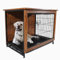 MaxxPet Hundebox Holz, Hundebox für Zuhause, Hundekäfig, Hundehütte Indoor, Gitterbox Hund, Mit 2 Türen, Dog Crate, Hundehaus Wohnzimmer, 98x65x68cm, Braun