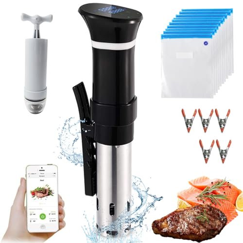 Sous Vide Container, 1100W Sous Vide Machine with 1-99h Timing, 77~203℉ (25~95℃℃) Temperature Adjustment, Lcd Touch, 360° Water Circulation, Water Level Reminder, Sous Vide Cooker