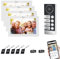 Verdrahtete Wohnung Video-Türsprechanlage, 4 Einheiten 7-Zoll-Touch-Monitor, 3 in 1 Entriegelung, Dual Way Intercom Tuya für Home Vally (weiß)
