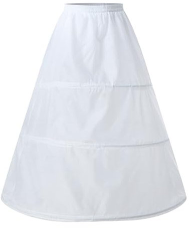 Cuicany Petticoat Unterrock, 3 Ring Verstellbarer Petticoat, Reifrock 3 Ring Verstellbar, Damen Lang Reifrock Hochzeit, Damen Vintage Krinoline für Brautkleider Abschlussball