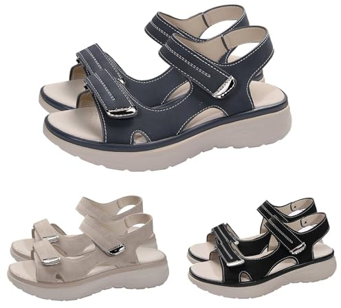Vandringssandaler, dam, lätta sportsandaler, dam, sommarsandaler, sportiga sandaler, öppen tå, utomhussandaler, platt sula, fritidssandaler, bekväma strandsandaler, enfärgade sandaletter, lediga