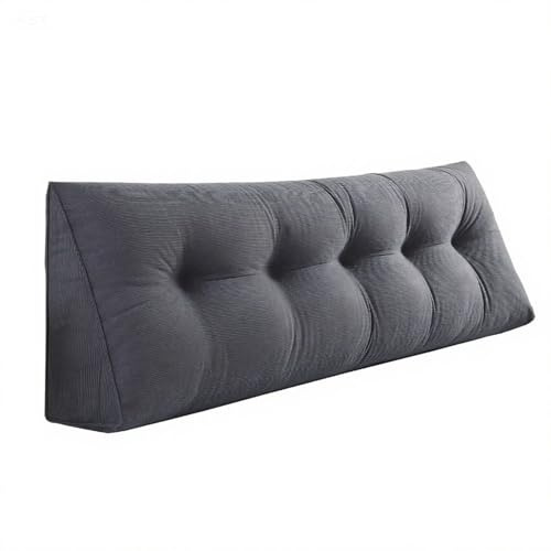 Queen Triangle Bed Wedge Pillow for headboard Gap Triangular Reading Pillows for Sitting in Bed Adult Wedge headboard Pillow, Gray