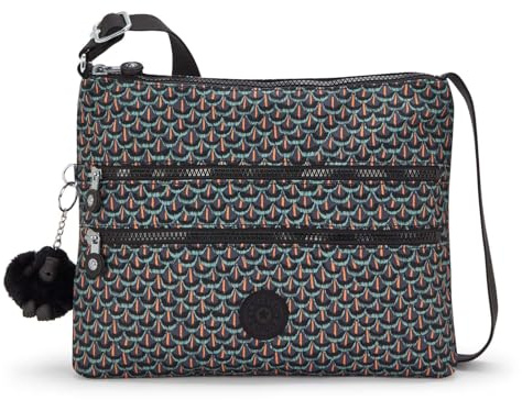 Kipling ALVAR Mittelgroße Umhängetasche, Geo Feather (Schwarz)
