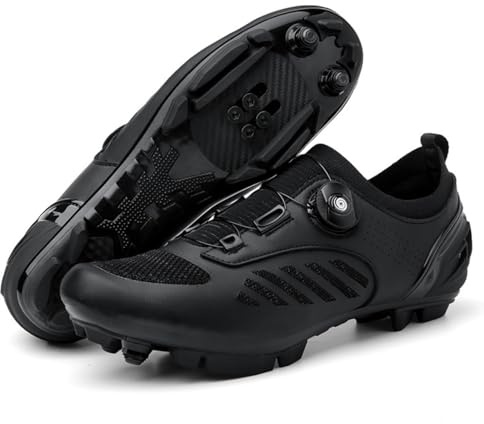 Mateju Chaussure VTT Homme Femme, 36-46 EU Chaussure VTT Homme Automatique avec 2 Pointes Antidérapantes Antidérapant et Respirant Extérieur Sport