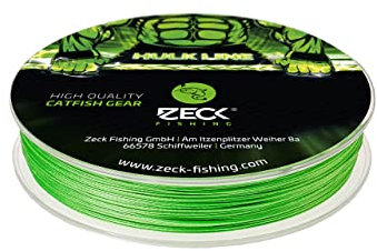 Zeck Hulk Line 0,46mm 170m Vertikal- und Spinnschnur - Wallerschnur zum Spinnfischen auf Wels, Tragkraft 35kg, Farbe grün, Wallerschnur geflochten