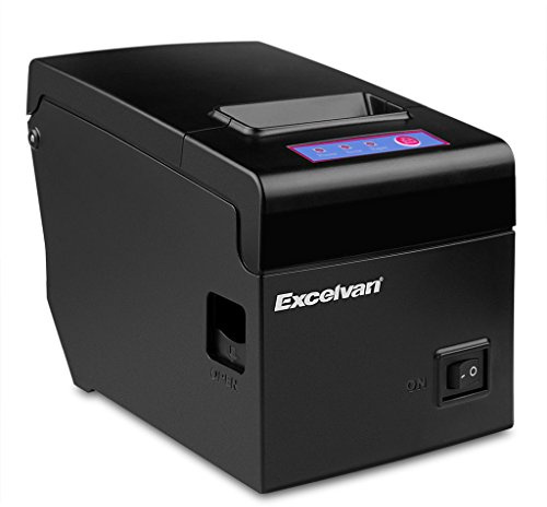 Excelvan E58 - Bluetooth Impresora Térmica de Recibos y Tickets (58mm, Android, iOS, Windows, Linux, 130mm/s, ESC/POS, USB), Negro