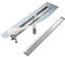Aquabad Duschrinne SDS Premium aus poliertem V2A Edelstahl, Länge 60 cm, senkrechter Abgang Mitte, linearer Bodenablauf mit Blende: Bord, Siphon und Haarsieb