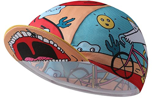 Bikingbros Funny Cycling Cap - Polyester Men's and Women's Cycling Hat-Under Helmet - Cycling Helmet Liner Breathable&Sweat Uptake