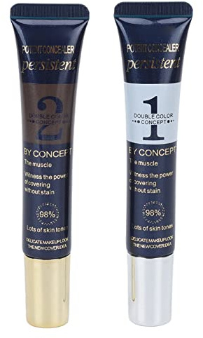 Fyearfly täckpenna ansikte, makeup kropp täckkräm, 2 stycken beige brons, vattentät svettbeständig, makeup concealer för födelsemärken ärr fläckar