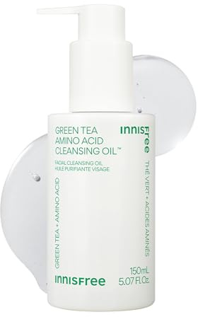 INNISFREE Huile nettoyante aux acides aminés au thé vert, démaquillant coréen doux et nourrissant, nettoie en profondeur sans décaper, hydrater et protéger la barrière cutanée avec des acides aminés