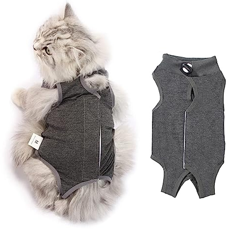 Cat Professional Recovery Suit，Body Suits for Abdominal Wounds or Skin Diseases，E-Collar Alternative for Cats, Onesie Cat Clothes After Surgery Collar & Cone Alternative