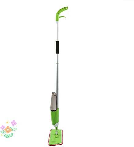 Spray Mop, Lavapavimenti a Spruzzo, Mocio in Microfibra con Spruzzatore Acqua con 2 Panni in Microfibra e 1 Pennello,Spray --- Verde