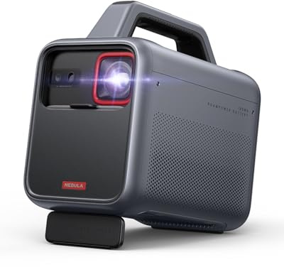 NEBULA Mars 3 Outdoor Portable Projector, 1000 ANSI Lumens, AI-Powered Image, Built-In Battery with 5 Hour Playtime, Android TV, 200 Inch Home Theater, for Backyard, Office and Business, and Camping