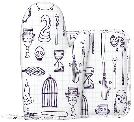 Attrezzatura Strega Guanti Da Forno E Supporti Da Pentola Resistente Al Calore 2 pz Set BBQ Guanti E Pastiglie Per Cottura Cottura