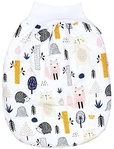 TupTam Baby Strampelsack Schlafsack mit breitem Bund Winterschlafsack für Mädchen Jungen Babyschlafsack, Farbe: Wald/Beige, Größe: 0-6 Monate